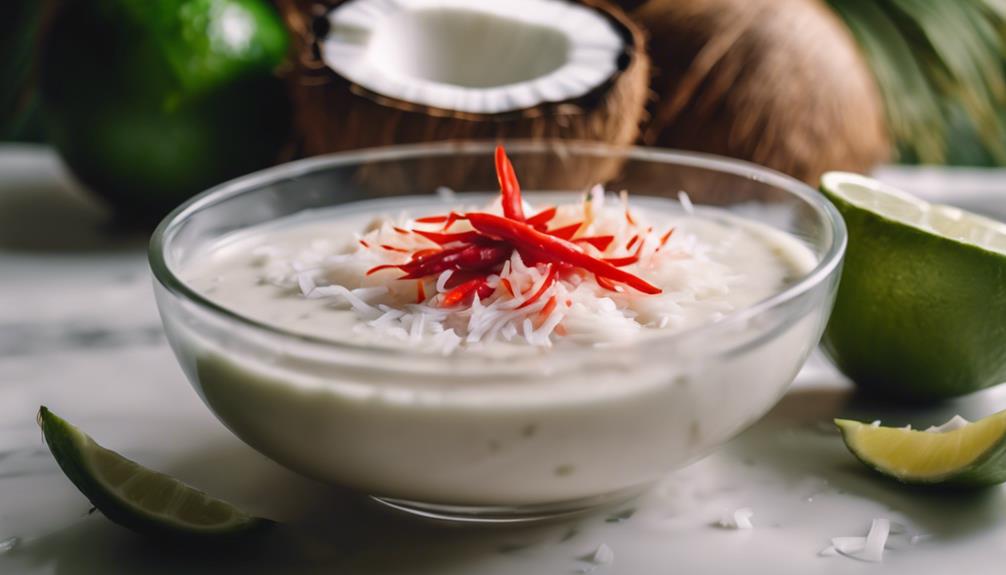 making coconut sauce preparation