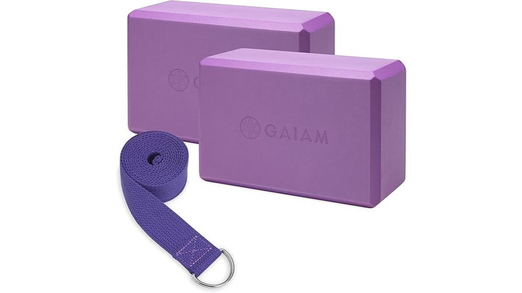 yoga block and strap