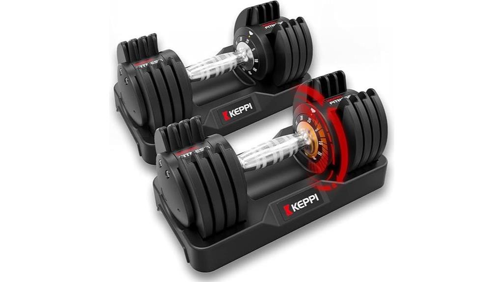 adjustable 25lb dumbbells set