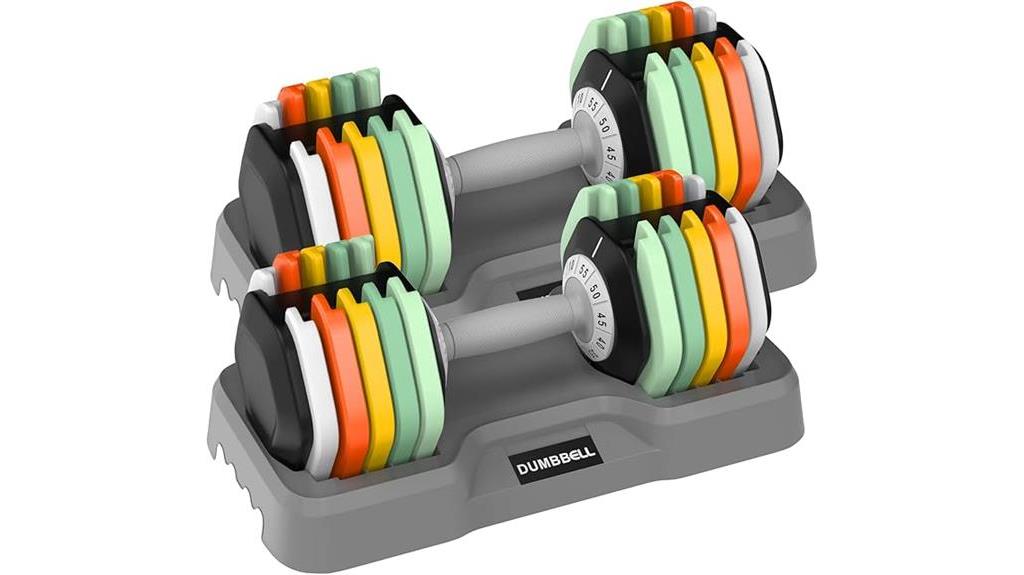 adjustable dumbbell set 25 55 lbs