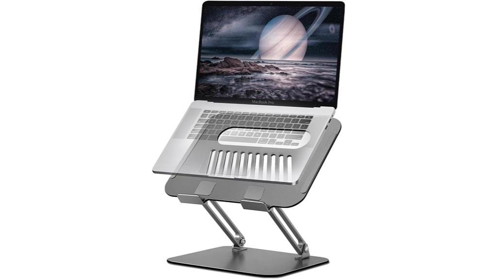 adjustable grey laptop stand