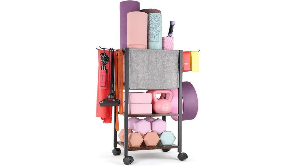 home gym yoga mat rack