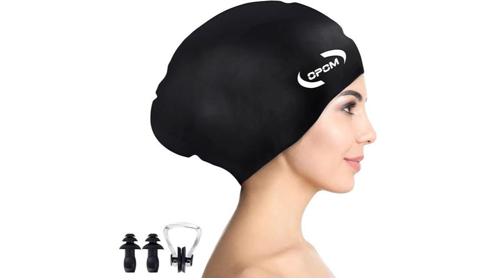 long hair silicone swim cap