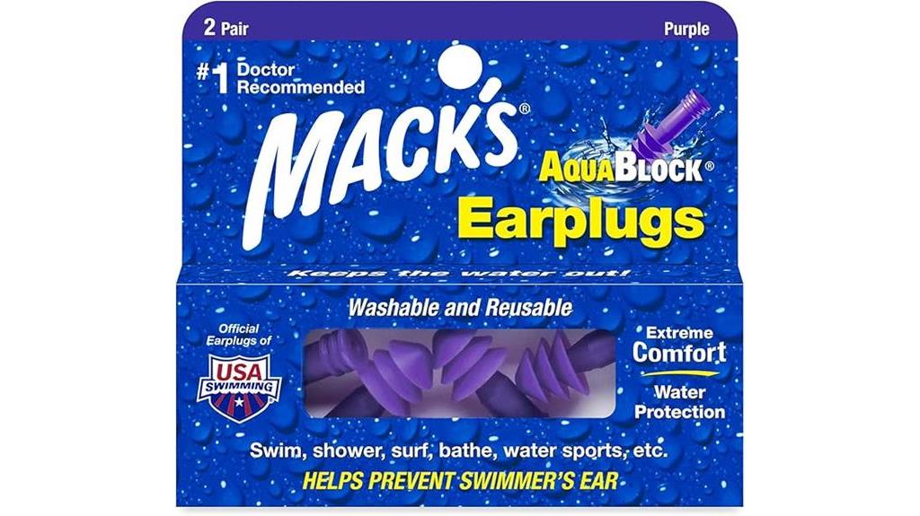 macks aquablock earplugs pack