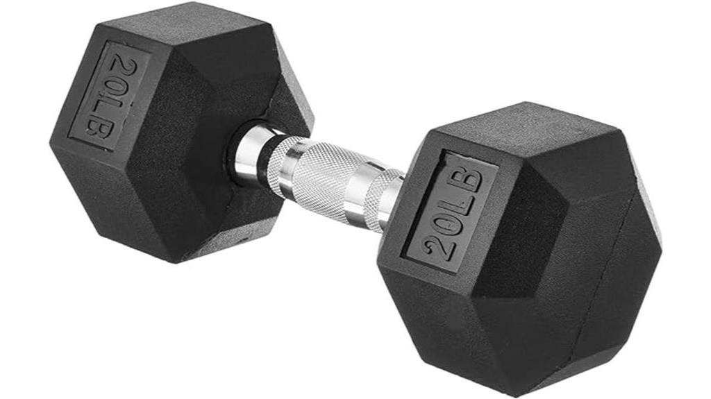 rubber hex dumbbell strength