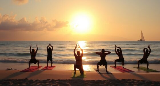ocean morning sunrise stretch