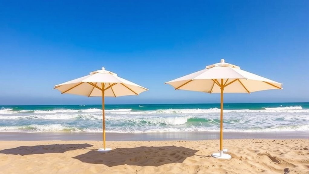 wind resistant beach umbrella features