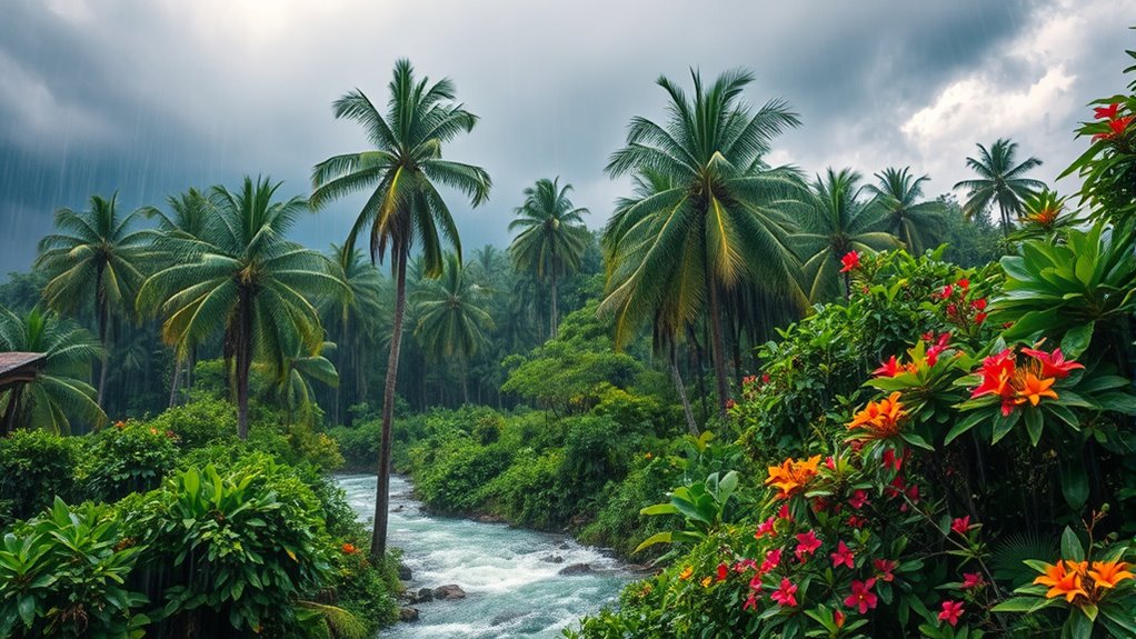 frequent intense tropical rainfall