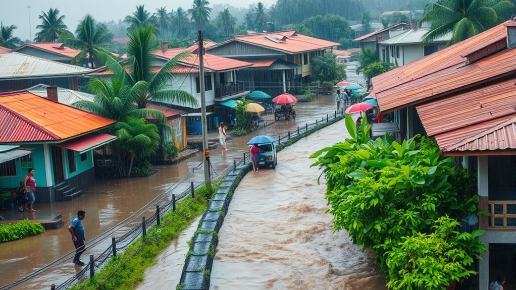 heavy rains cause flooding hazards