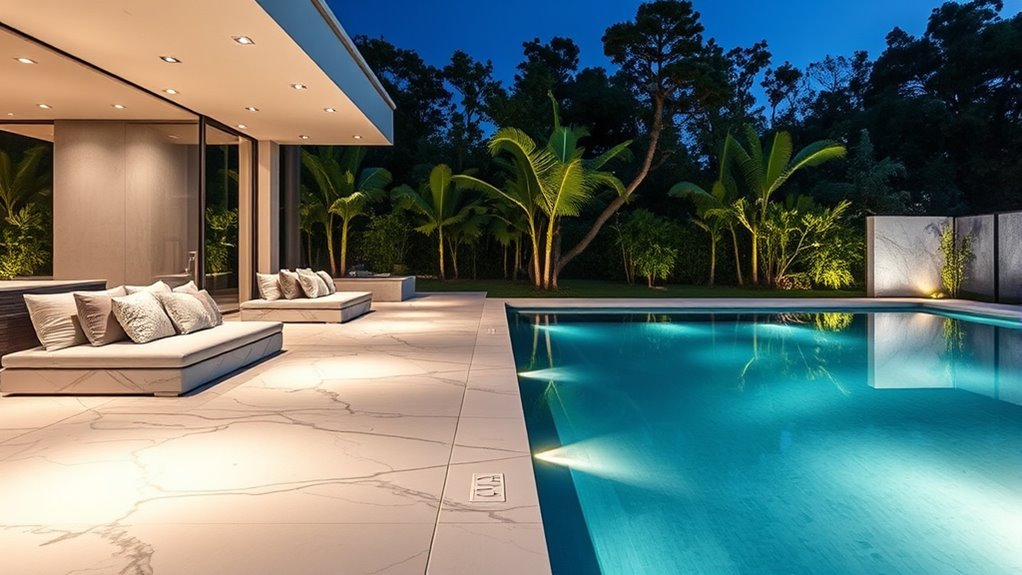 luxurious sunken marble seating