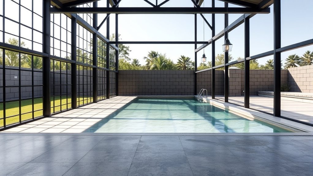 modern industrial concrete deck