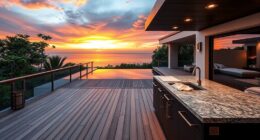 outdoor kitchen with infinity edge