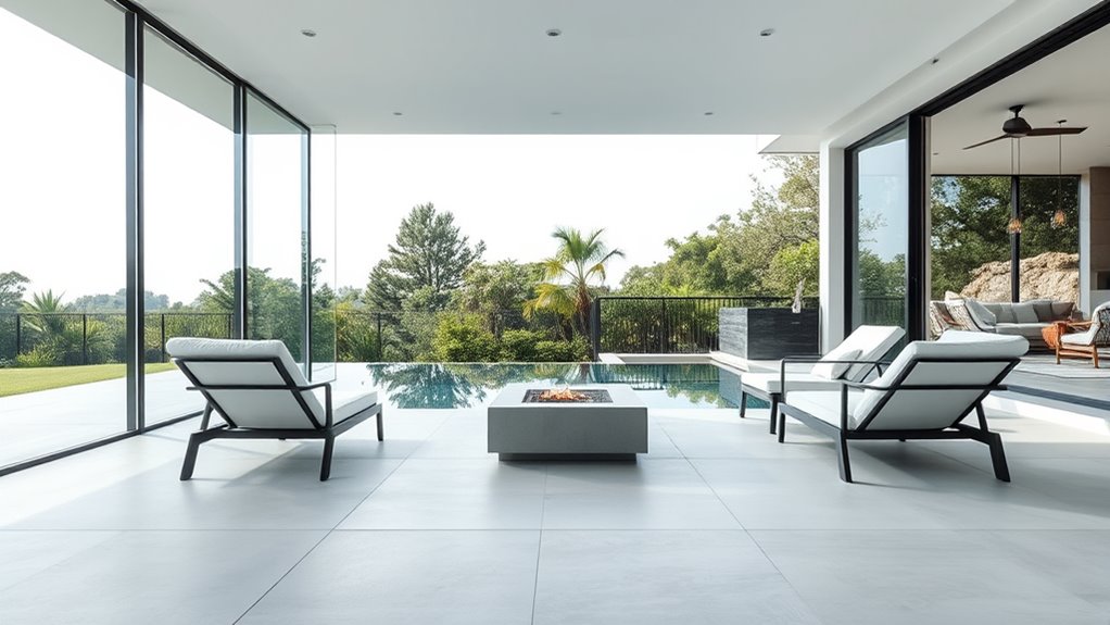 sleek glass minimalist retreat