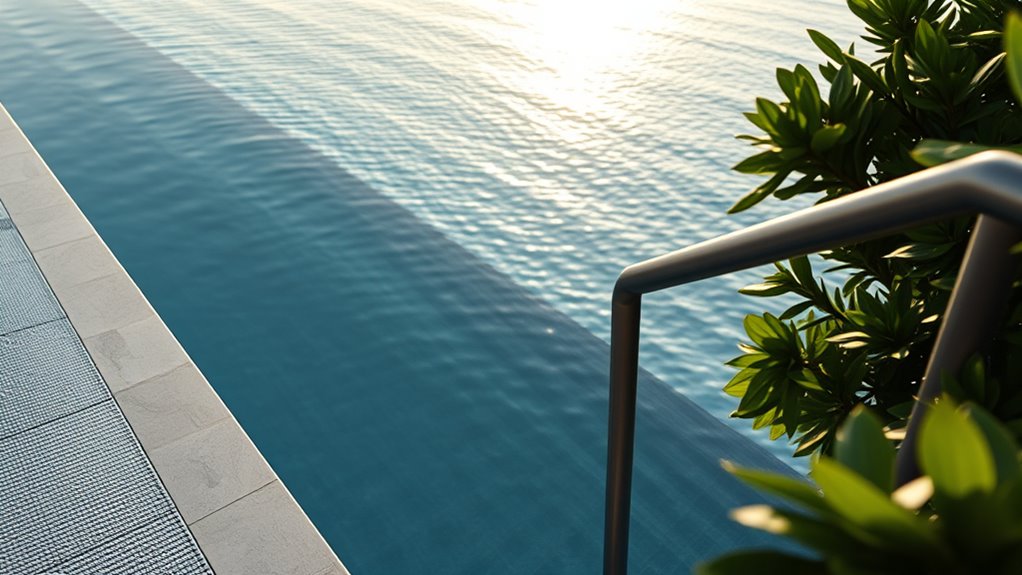 slip resistant infinity pool edges