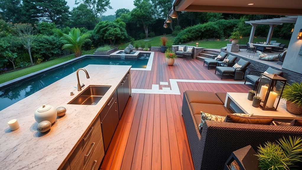 water features and greenery