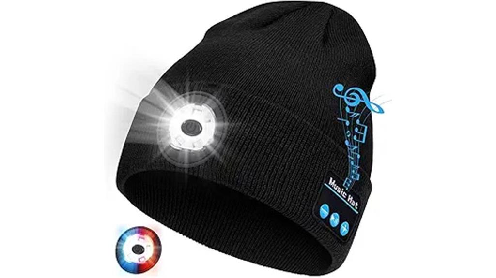 musical bluetooth beanie with lights