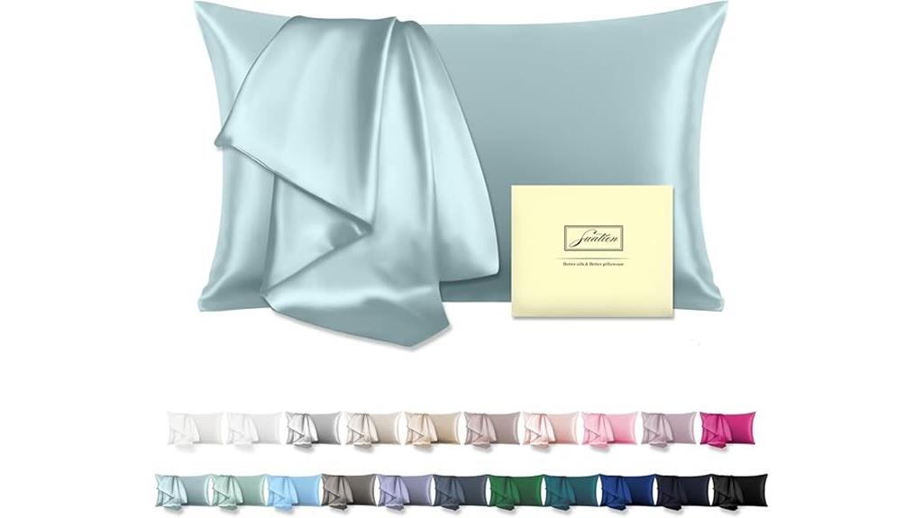 silk pillowcase blue 20x26